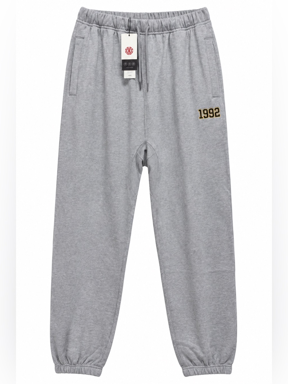 NWT Element Unye Pant Men’s Large Grey Heather 1992 Cotton Jogger Sweatpants